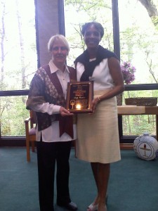 Lady Carlson and Rev. Barbara Jarrell -- Presentation of 2012 Emerson Award