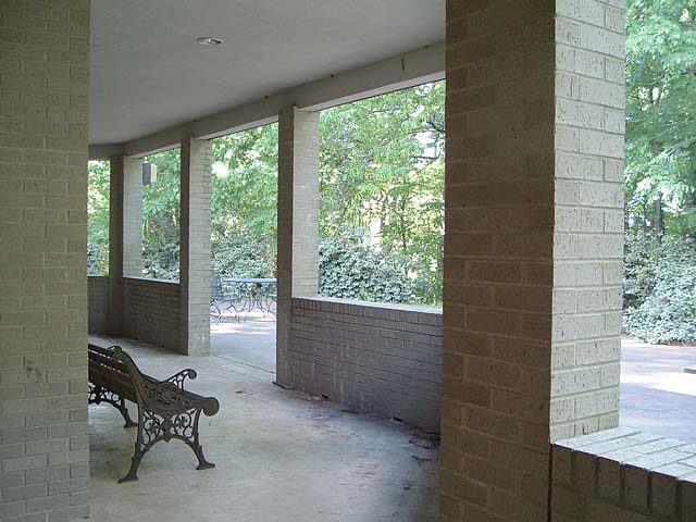 View of patio and seating from south side