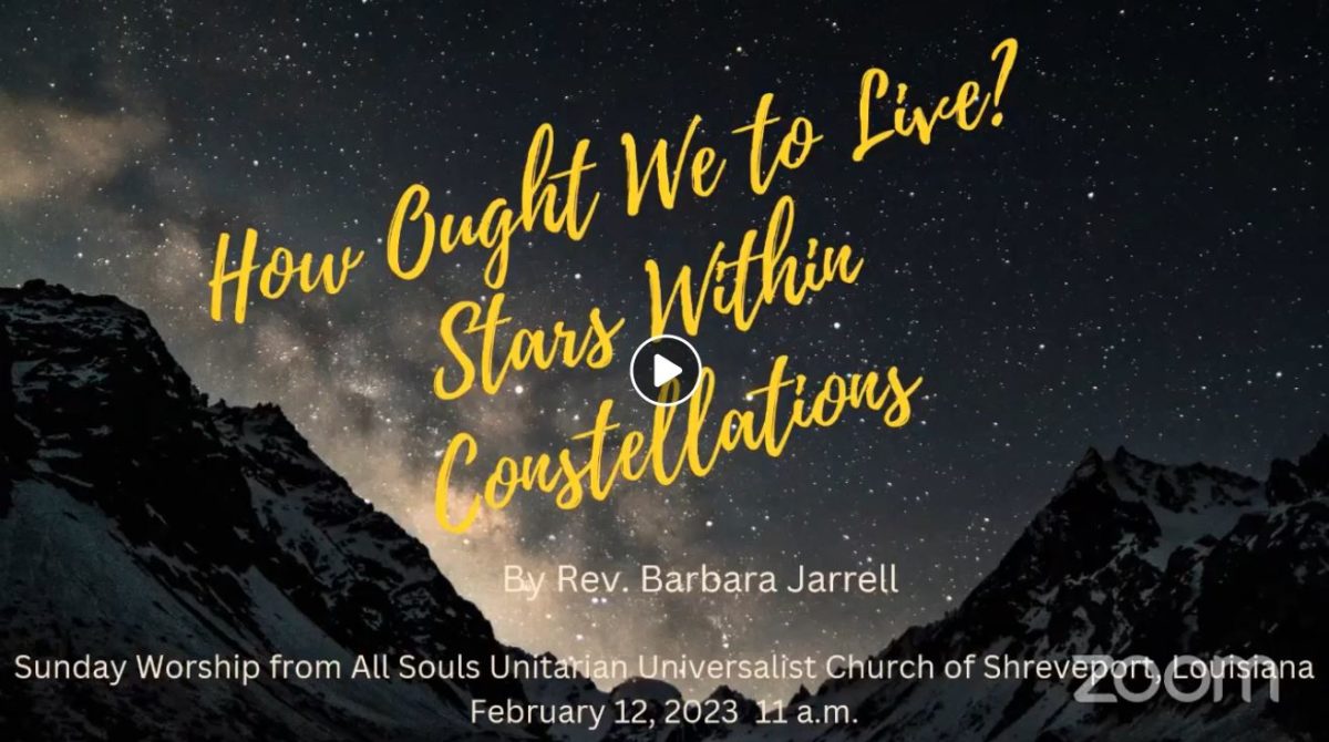 12 February 2023 Worship Livestreaming Video – All Souls Unitarian ...